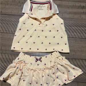 Tommy Hilfiger Cream Baby Set with Embroidered Accents